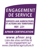 Agrément AFNOR - Engagement de service - Services aux agriculteurs et acteurs du territoire - ref. 221