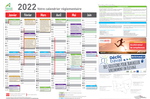 calendrier réglementaire 2022